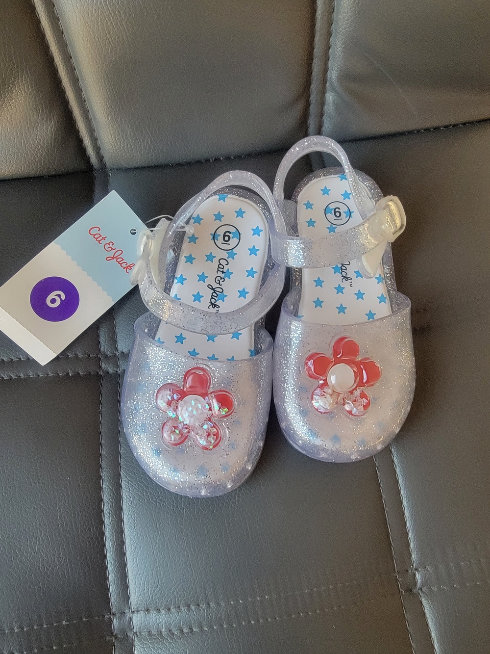 Toddler Girls' Lainey Jelly Sandals - Cat & Jack Clear/Red Size 6
